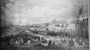 PENZANCE FROM CHYANDOUR; WITH THE CEREMONY OF LAYING THE FOUNDATION STONE OF THE NORTHERN ARM OF THE PIER ON MONDAY July 1st 1845