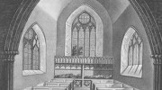 INTERIOR VIEW OF DAWNAY AISLE IN SHEVIOCK CHURCH insc to JOHN CHRISTOPHER DOWNE DAWNEY singed by C S Gilbert