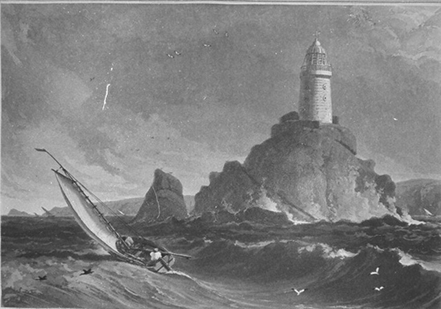 THE LONGSHIPS LIGHTHOUSE OFF THE  LANDS END CORNWALL