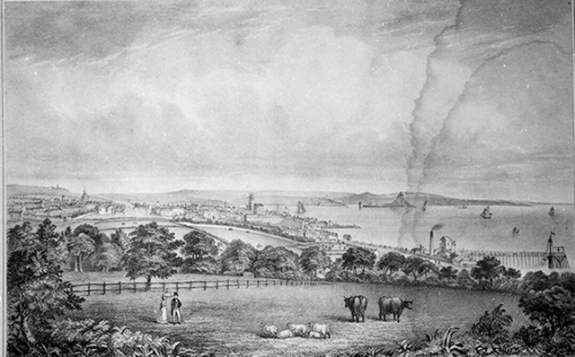 VIEW OF PENZANCE AND THE WHERRY MINE WITH SURROUNDING SCENERY