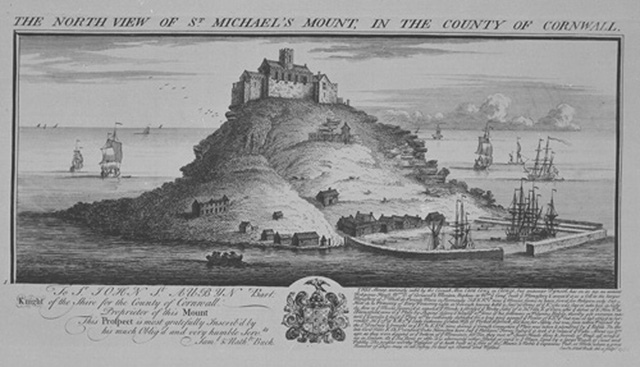 NORTH VIEW OF ST MICHAELS MOUNT IN THE COUNTY OF CORNWALL