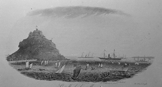 ST MICHAELS MOUNT;THE ROYAL SQUADRON AT ANCHOR