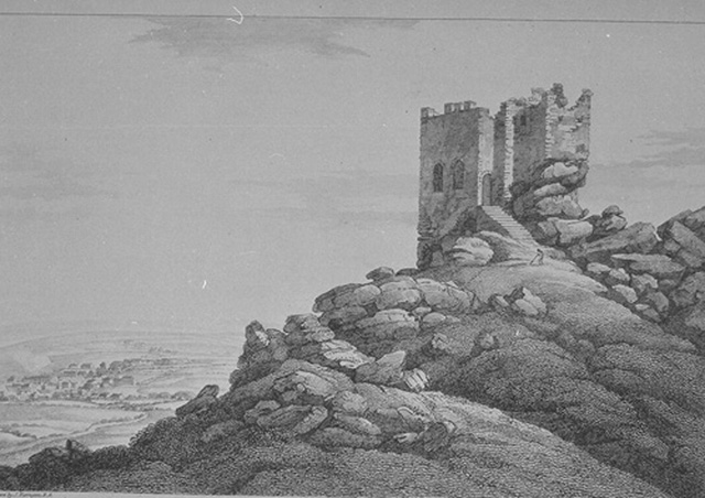CARN BRE CASTLE WITH A DISTANT VIEW OF REDRUTH