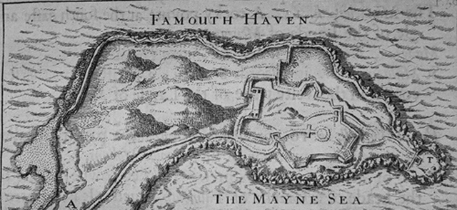PLAN OF PENDENNIS CASTLE (no title ) "Falmouth Haven" & "Mayne Sea"