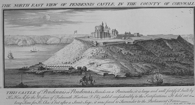 NORTH EAST VIEW OF PENDENNIS CASTLE IN THE COUNTY OF CORNWALL
