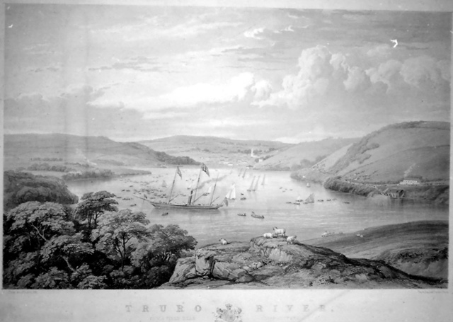 TRURO RIVER FROM A FIELD NEAR CLIFF COTTAGE ON THE OCCASION OF HER MAJESTIES VISIT IN THE FAIRY YACHT ON THE DAY OF TRURO REGATTA Sep 7th 1846