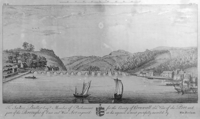 PORT AND PART OF BOROUGH OF EAST AND WEST LOOE; insc to JAMES BULLER  ( Scale above)