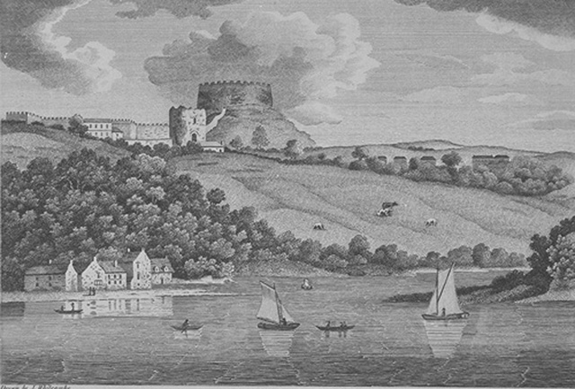 TREMATON CASTLE FROM THE RIVER LYNER;                                  HISTORY OF CORNWALL  above
