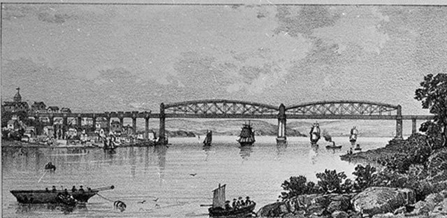 ROYAL ALBERT RAILWAY BRIDGE At SALTASH 1855 in CONSTRUCTION