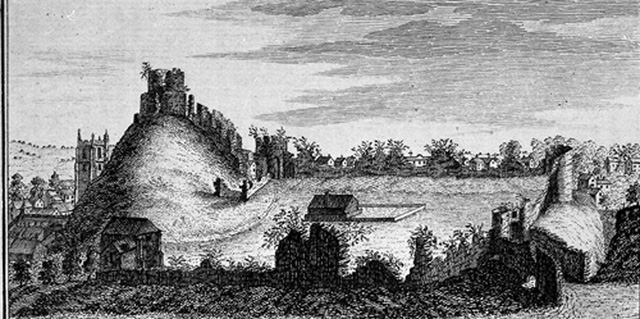 THE WEST VIEW OF LAUNCESTON CASTLE IN THE COUNTY OF CORNWALL